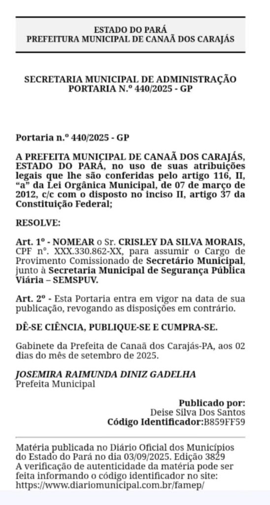 Portaria nº 440/2025-GP